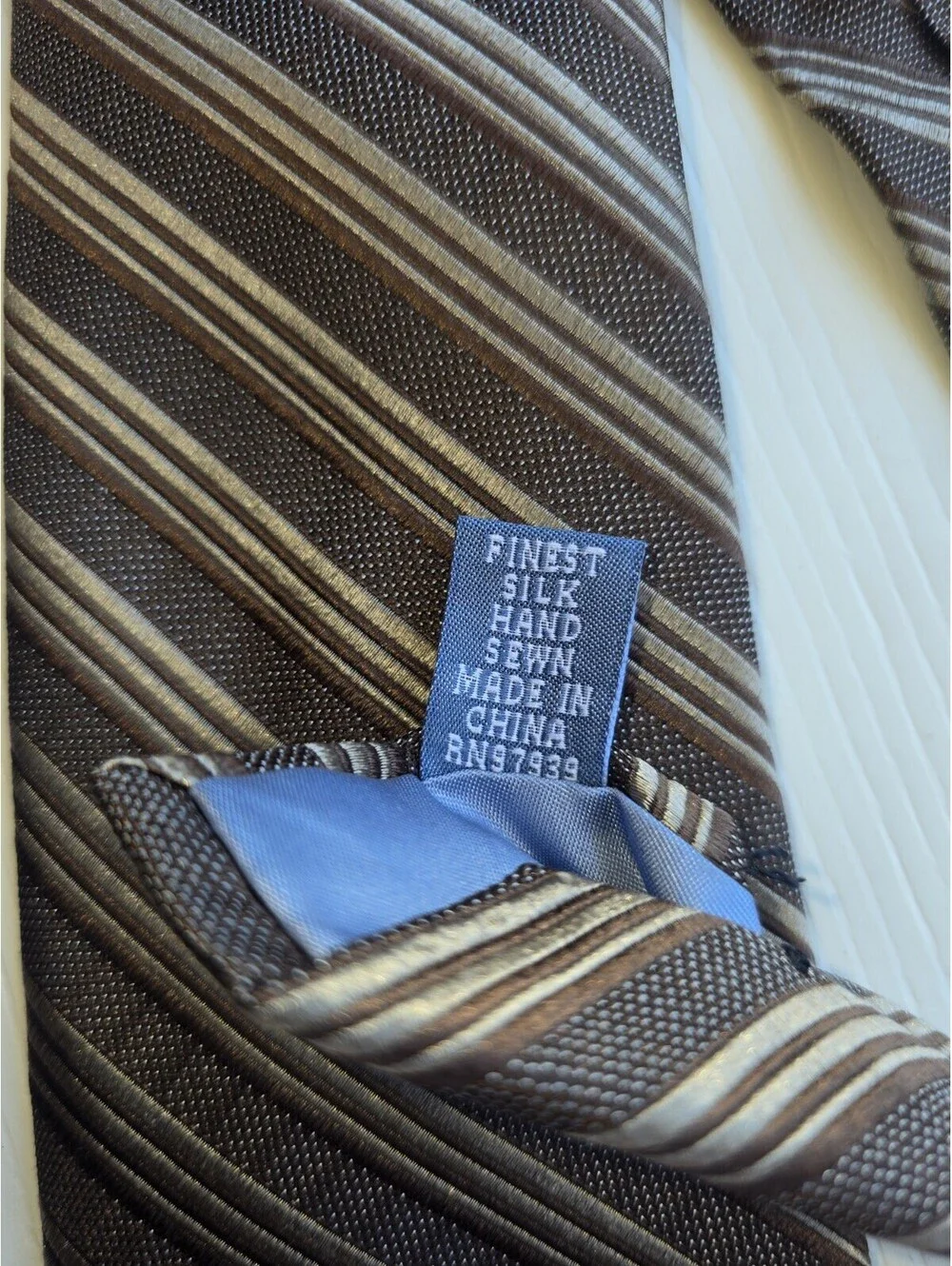 Forsyth F.O.G. Brown Striped Silk Necktie Classic Men's Tie